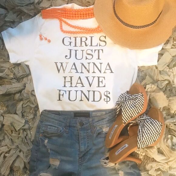 NEW Women’s “Girls Just Wanna Have Fund$” Tee - Picture 1 of 1